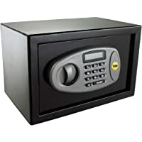 Yale Locks YALYSS - Caja fuerte digital- Pequeña- Construcción de acero- Pantalla LCD- Llave de anulación de emergencia…